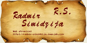 Radmir Simidžija vizit kartica